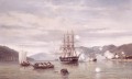 Jacob Eduard van Heemskerck van Beest Stoomschip Medusa forceert de doorgang door de Straat van Simonoseki tussen Kioe Sjioe en Hondo Japan